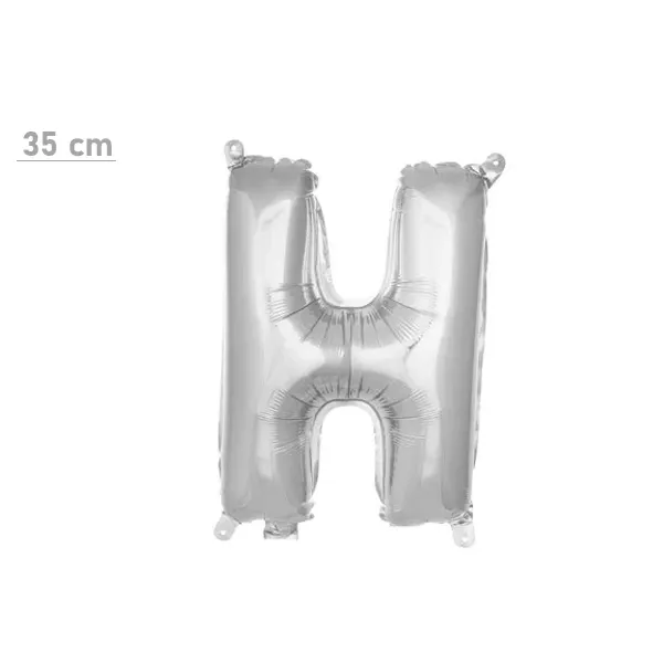 H Harf Folyo Balon – Gümüş – (35 cm - 16 inch)