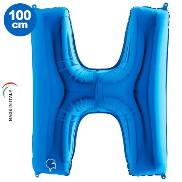 H Harf Folyo Balon – Mavi – 100 cm (40 inch)