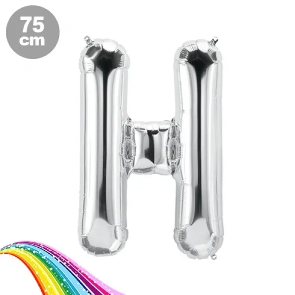 H - Harfi Folyo Balon Gümüş (75 cm)