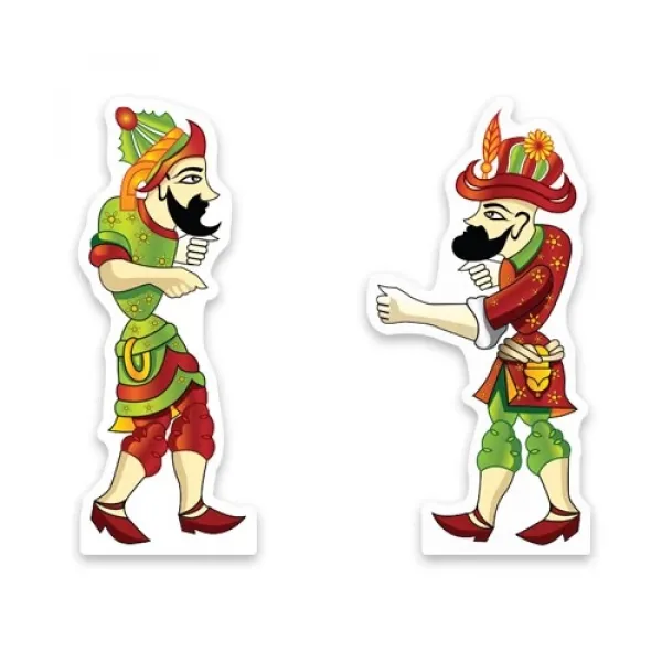 Hacivat ile Karagöz Ayaklı Pano 35 cm 2 li