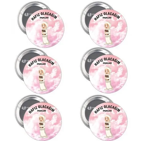 Hafız Olacağım Rozeti Kız 6 Adet