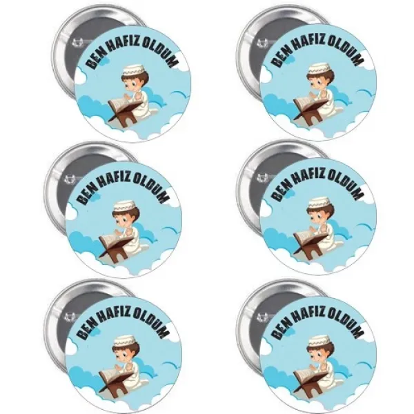 Hafız Oldum Rozeti Erkek 6 Adet
