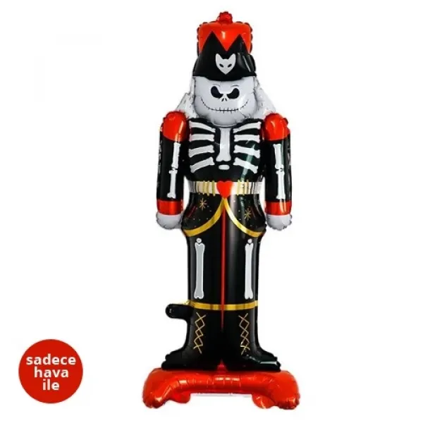 Halloween AYAKLI Asker İskelet Folyo Balon 124x55 cm