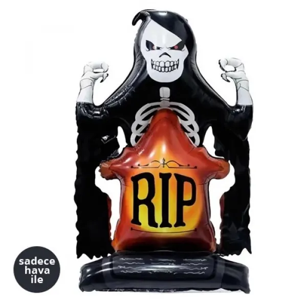 Halloween AYAKLI Mezar Taşı Rip İskelet Folyo Balon 128-65*45 cm