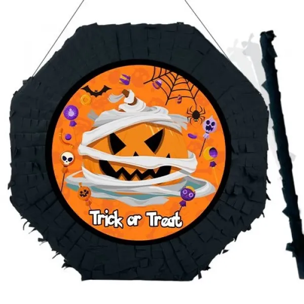 Halloween Balkabağı Pinyata 42 cm + Sopası