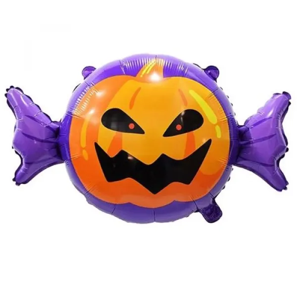 Halloween Balkabaklı Şeker Folyo Balon 78*48 cm