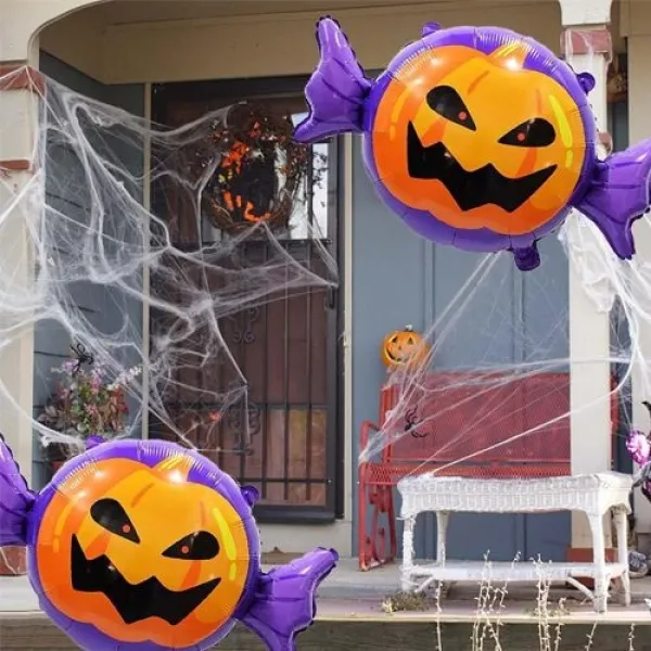 Halloween Balkabaklı Şeker Folyo Balon 78*48 cm