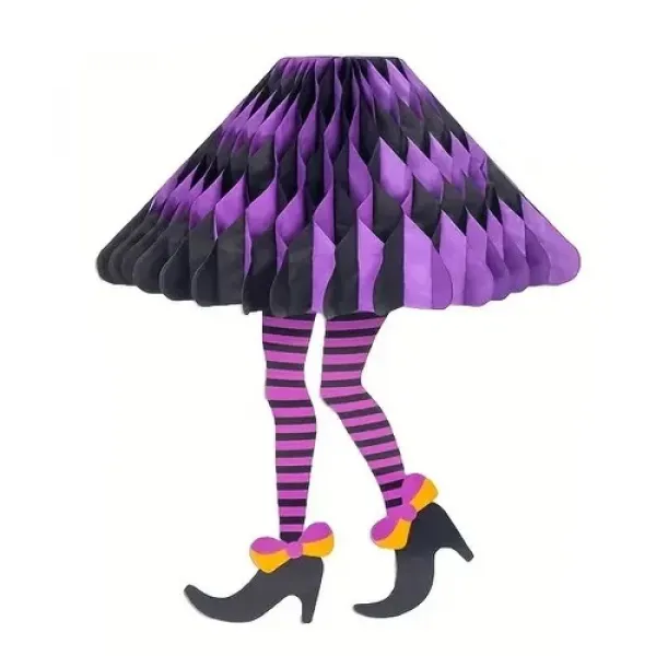 Halloween Cadı Asma Petek Süs Mor 30*21 cm