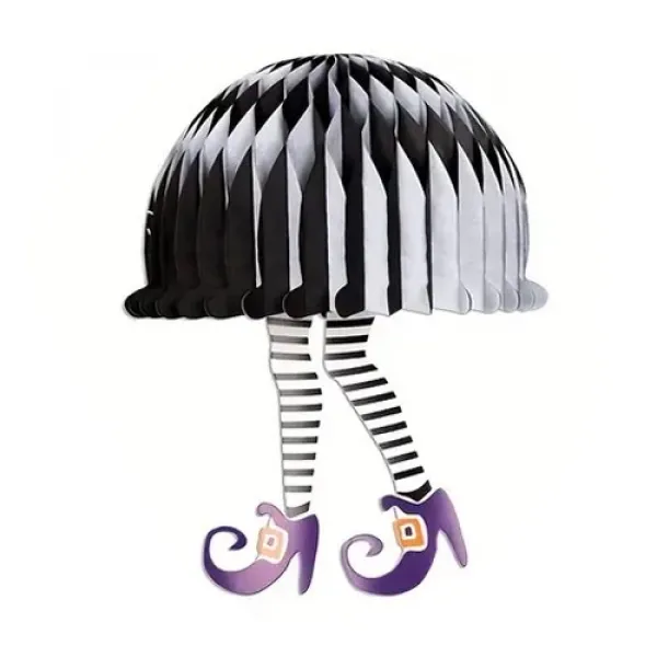 Halloween Cadı Asma Petek Süs Siyah Beyaz 30*21 cm