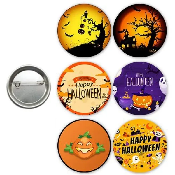 Halloween Cadılar Bayramı Hediyelik Parti Rozeti (6 adet)