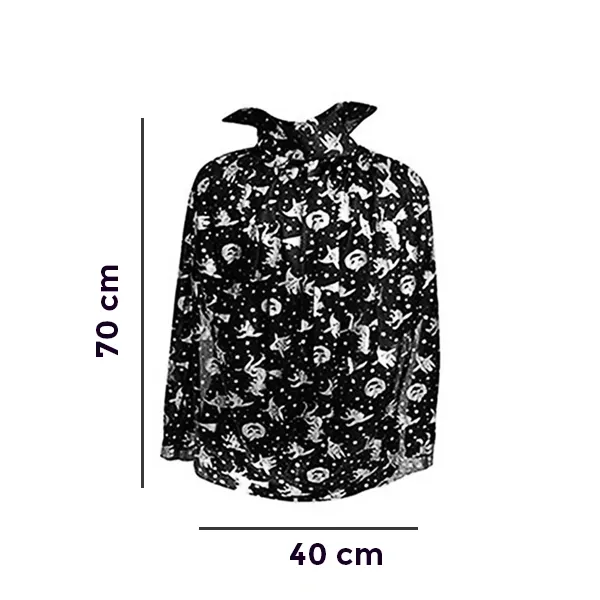 Halloween Çocuk Cadı Pelerini Siyah Gümüş