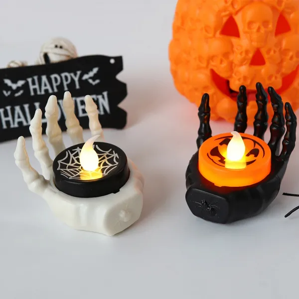 Halloween İskelet El Led Mum (1 Adet)