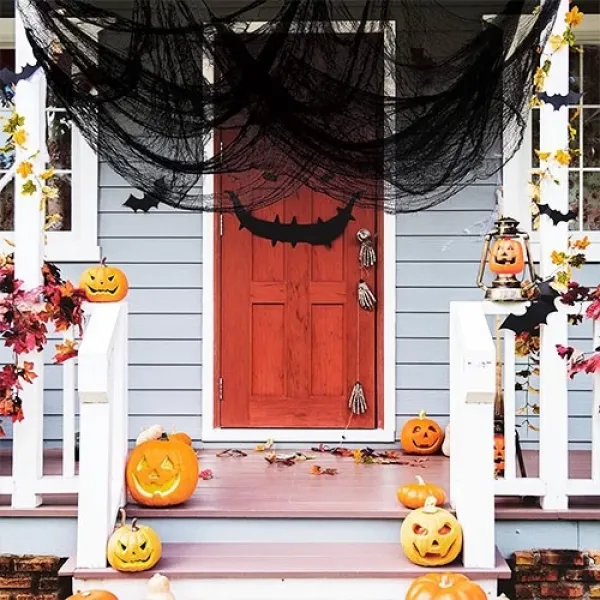 Halloween Siyah Renk Ürpertici Dekor Perde 72*190 cm
