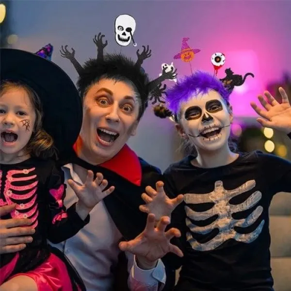 Halloween Yarasa Taç Simli