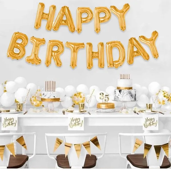 Happy Birthday Folyo Balon Gold (35 cm)