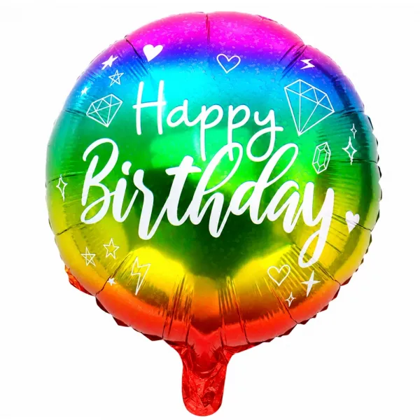 Happy Birthday Folyo Balon Rainbow (45 cm)