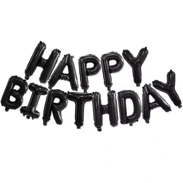 Happy Birthday Folyo Balon Siyah (35 cm)