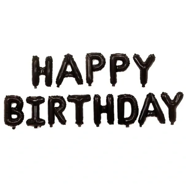 Happy Birthday Folyo Balon Siyah (35 cm)