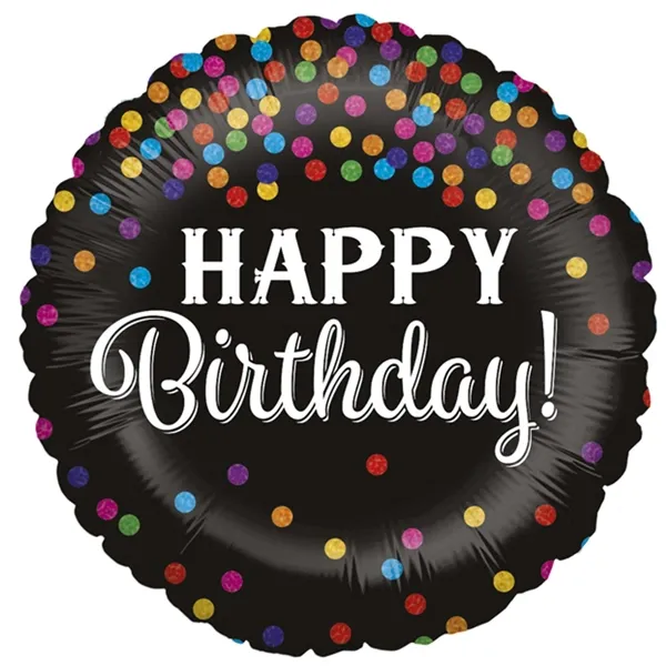 Happy Birthday Konfeti Folyo Balon (45 cm)
