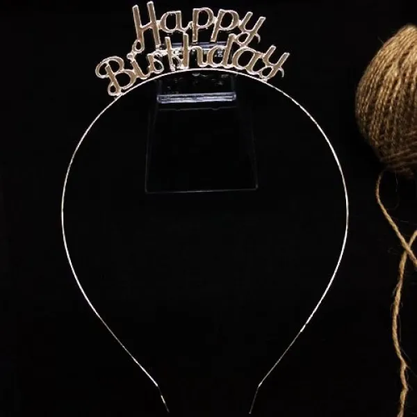 Happy Birthday Metal Taç Gümüş
