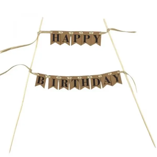 Happy Birthday Pasta Bayrağı Kraft