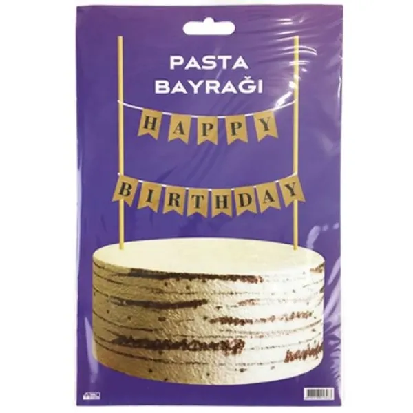 Happy Birthday Pasta Bayrağı Kraft