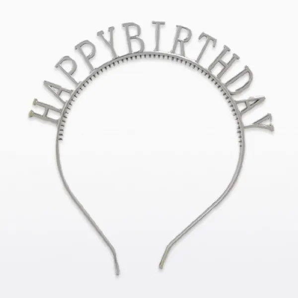 Happy Birthday Plastik Taç Gümüş 1 Adet