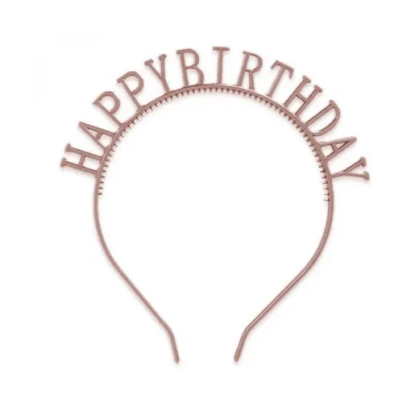 Happy Birthday Plastik Taç Rose Gold 1 Adet