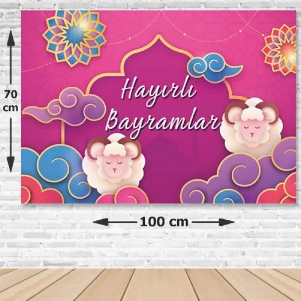 Hayırlı Bayramlar Afiş Renkli 70*100 cm