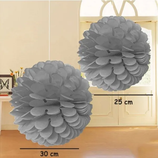 Hazır PonPon Süs Silver (2 adet)