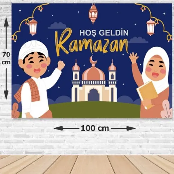 Hoş Geldin Ramazan Afişi Çocuklar İçin 70*100 cm