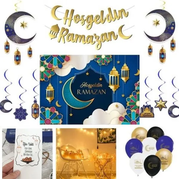 Hoş Geldin Ramazan Arka Fon Süsleme Seti Lüks