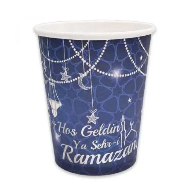 Hoş Geldin Ramazan Bardak Mavi 8 Adet