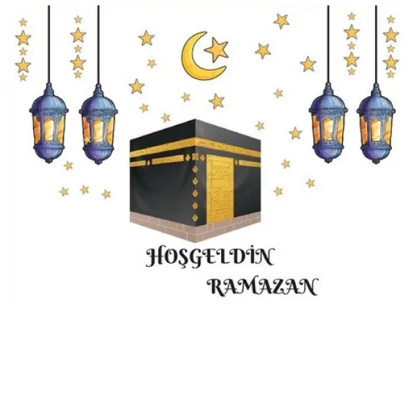 Hoş Geldin Ramazan Kabe Yapışkan Sticker 34x47 cm