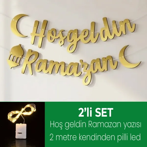 Hoş Geldin Ramazan Yazısı ışıklı (210 cm)