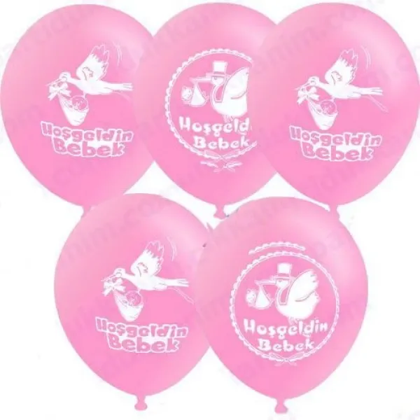 Hoşgeldin Bebek Balonu Pembe (10 adet )