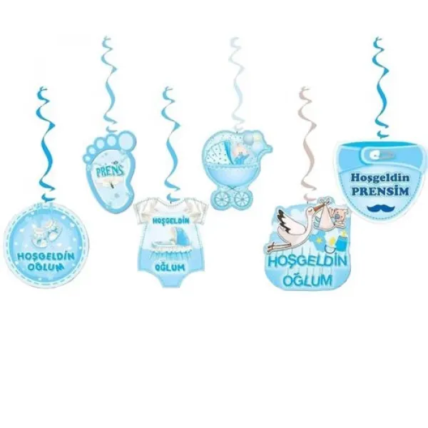 Hoşgeldin Prensim Asmalı Tavan Süsü (6 Adet)