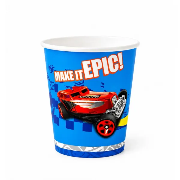 Hot Wheels Karton Bardak (8 Adet)