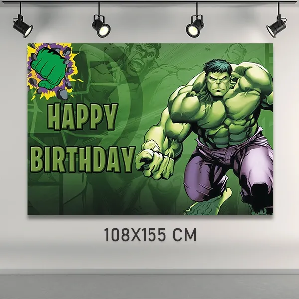 Hulk Doğum Günü Parti Afişi (108x155 cm)