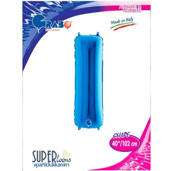 I Harf Folyo Balon – Mavi – 100 cm (40 inch)