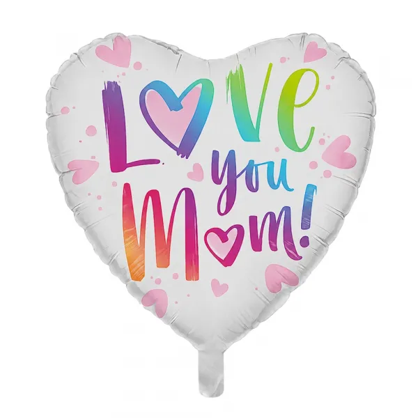 i love You Mom Kalp Folyo Balon (45 cm)