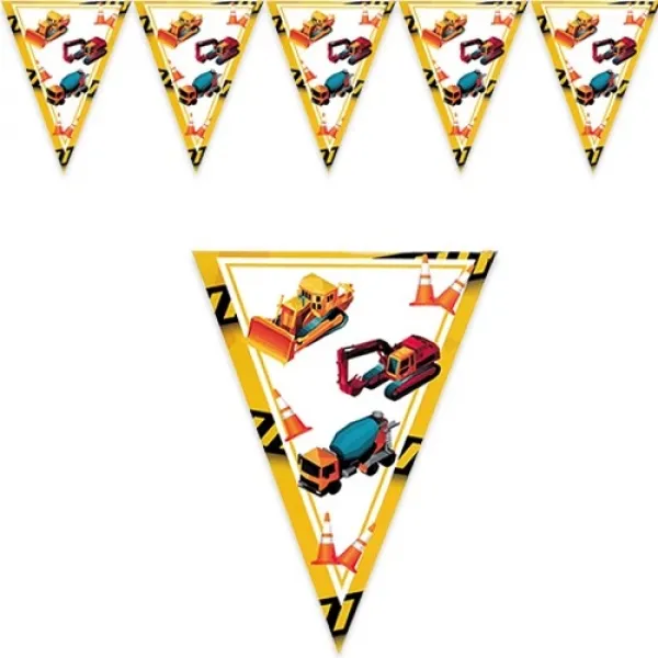 İnşaat Temalı Flama Bayrak Süs 2 metre