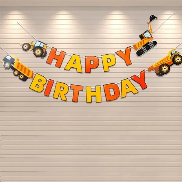 İnşaat Temalı Happy Birthday Yazısı 276x20 cm