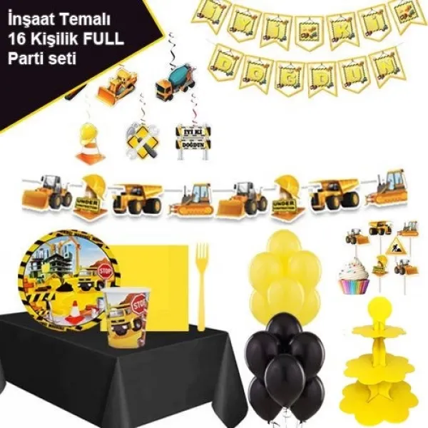 İş Makineleri Full Parti Seti 16 Kişilik