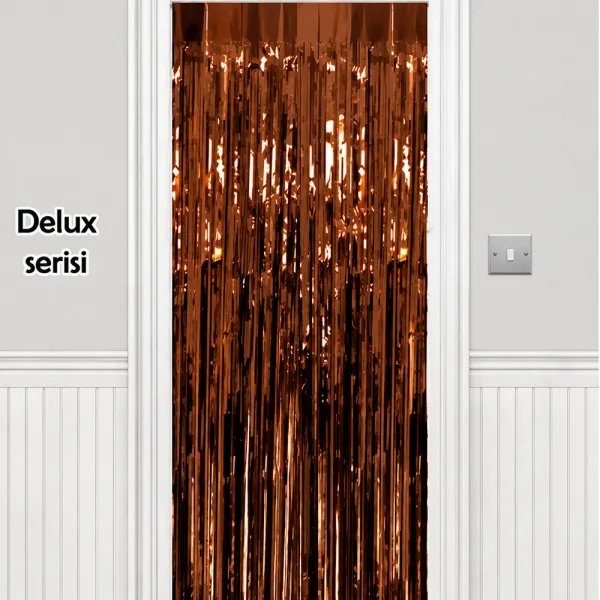 Işıltılı Duvar ve Kapı Perdesi Kahverengi 100x200 cm