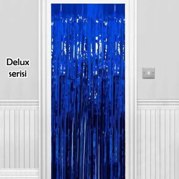 Işıltılı Duvar ve Kapı Perdesi Saks Mavisi 90x200 cm