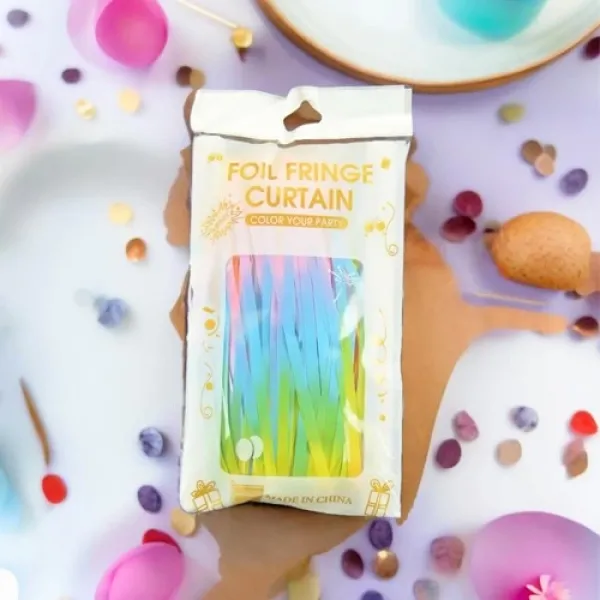 İthal Gökkuşağı Renkli Makaron Kapı Perdesi 100*200 cm