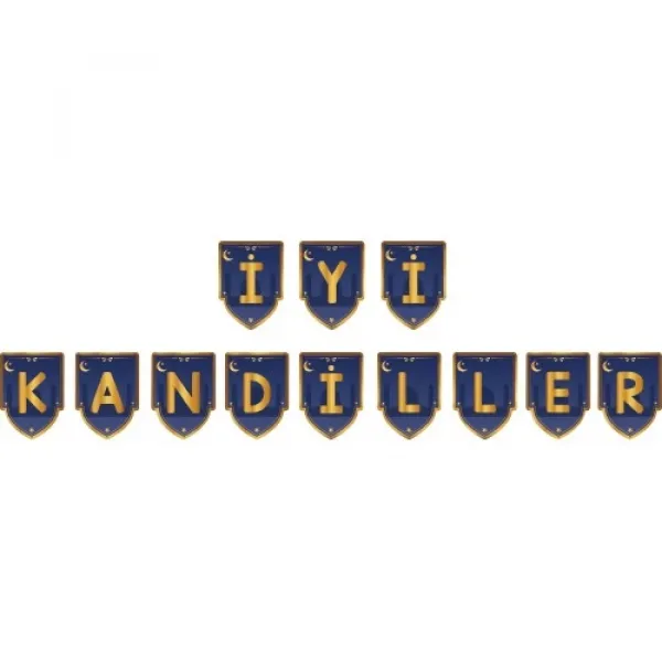 İyi Kandiller Yazısı Mavi Gold 160 cm