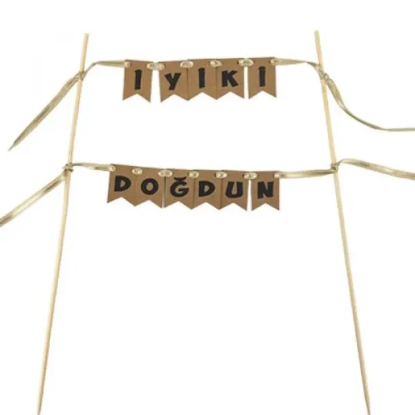 İyi Ki Doğdun Kraft Pasta Bayrağı