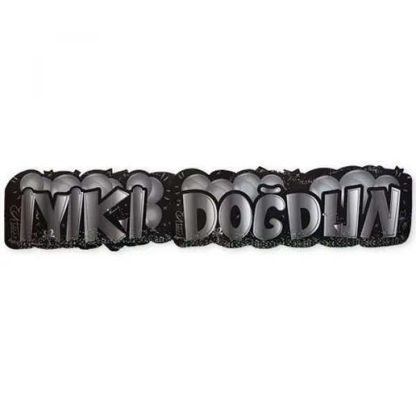 İyi ki Doğdun Yazısı Siyah Gümüş (115*23 cm)